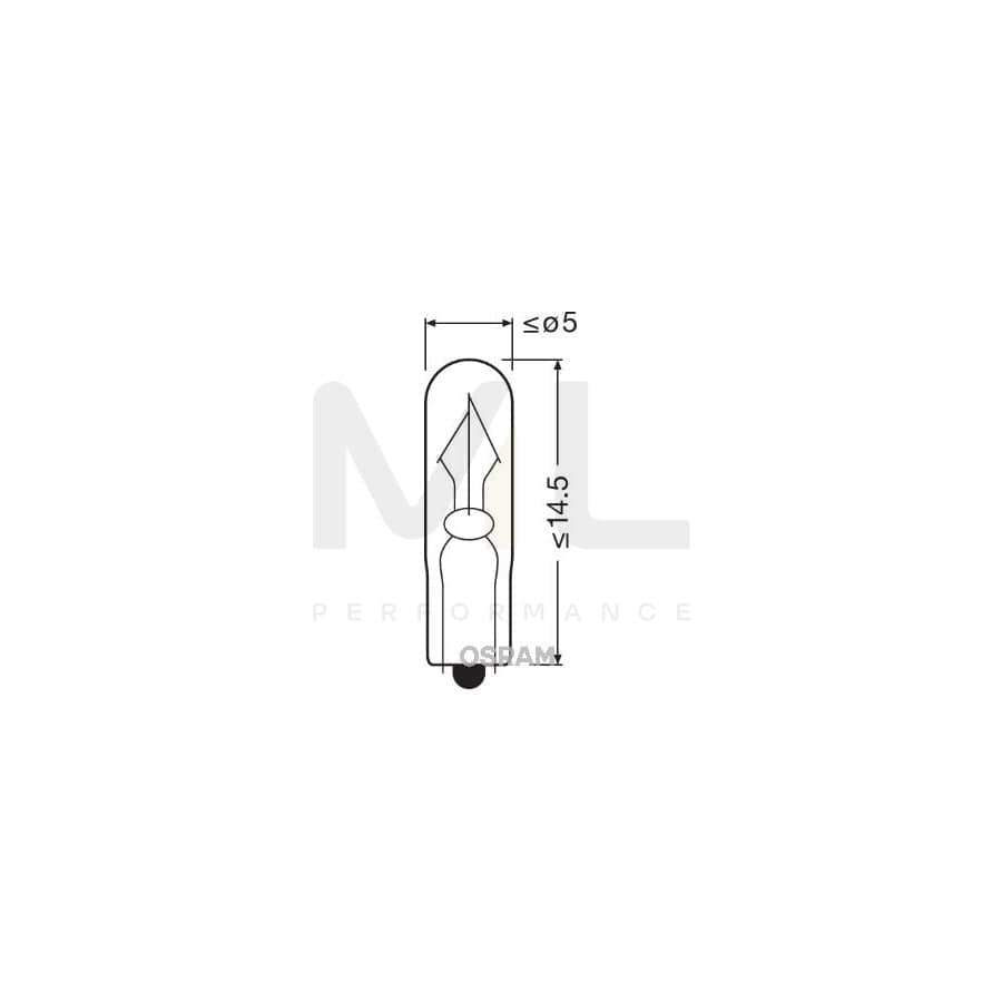 OSRAM 2341 Bulb, interior light Socket Bulb, 24V, 1W, ORIGINAL