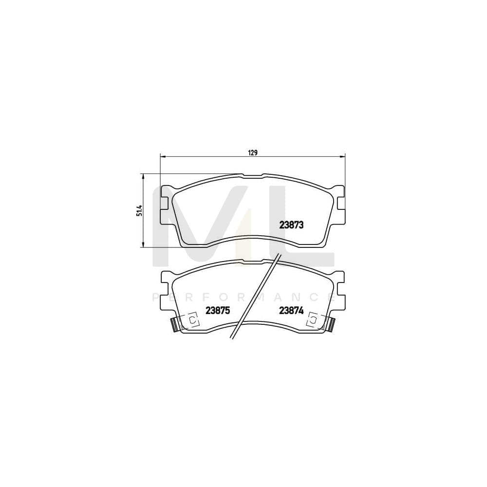 Brembo P 30 016 Brake Pad Set With Acoustic Wear Warning | ML Performance Car Parts