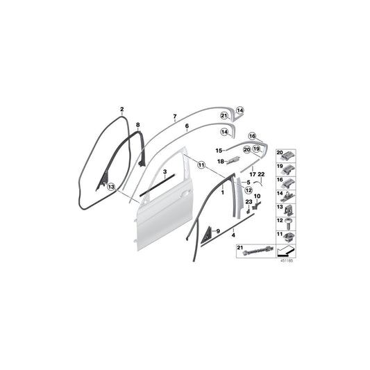 Genuine BMW 51337408040 F30 F31 Gasket, Railing Right (Inc. 320d ed, 340iX & 335i) | ML Performance US