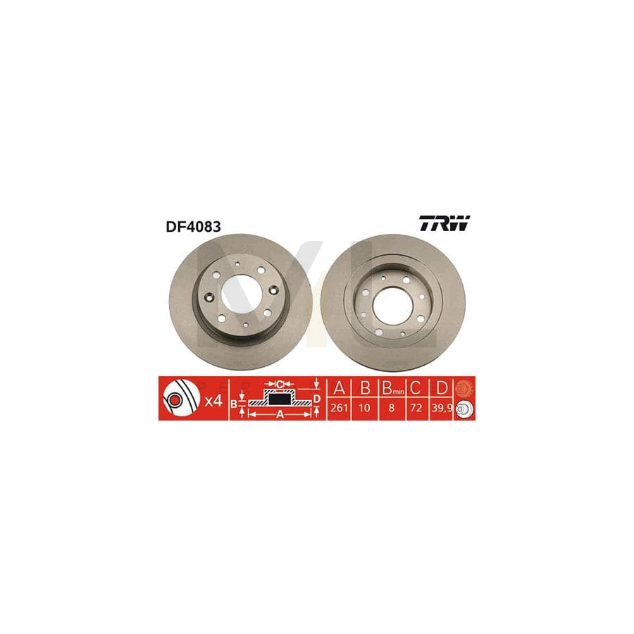 TRW DF4083 Brake Disc Solid, Painted | ML Performance Car Parts