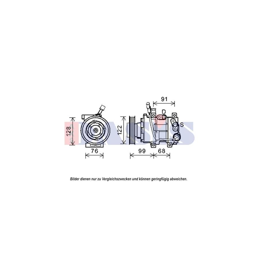 AKS Dasis 852571N Compressor, Air Conditioning for Hyundai I40
