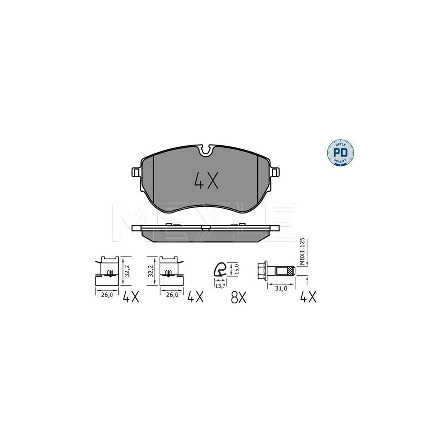 Meyle 025 226 4420/Pd Brake Pad Set For VW Amarok