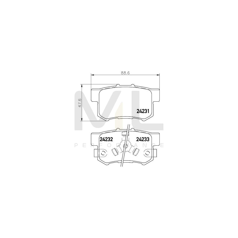 Hella 8DB 355 012-061 Brake Pad Set With Acoustic Wear Warning