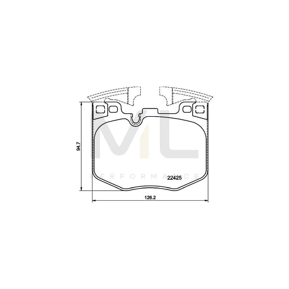 Hella 8DB 355 025-951 Brake Pad Set Prepared For Wear Indicator, With Counterweights