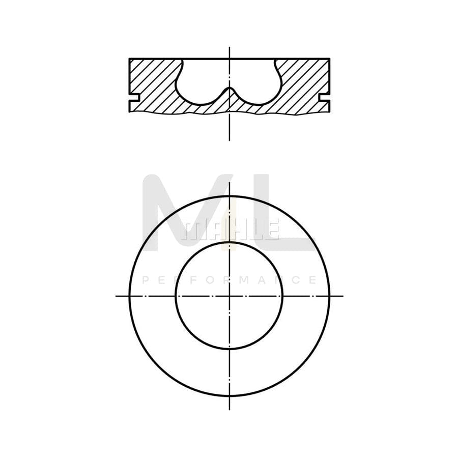 MAHLE ORIGINAL 010 26 01 Piston 104,4 mm, with piston ring carrier, without cooling duct | ML Performance Car Parts