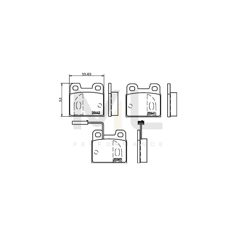 TEXTAR 2038701 Brake pad set with integrated wear warning contact | ML Performance Car Parts