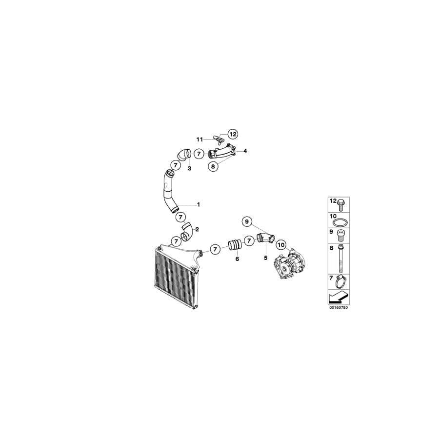 Genuine BMW 11617966221 E65 Charge Air Induction Tract (Inc. AlpinaB7) | ML Performance UK Car Parts