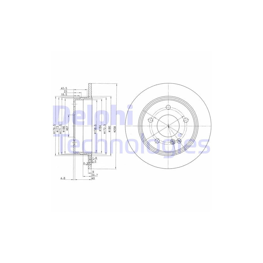Delphi Bg2761 Brake Disc Suitable For Mercedes-Benz C-Class Saloon (W202)