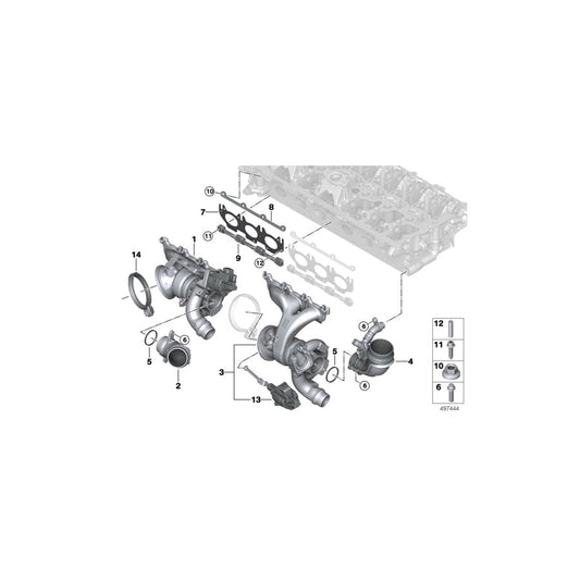Genuine BMW 11658469097 Exchange Turbocharger With Exh.Manifold ZYL. 1-3 (Inc. X3 M & X4 M) | ML Performance US Car Parts