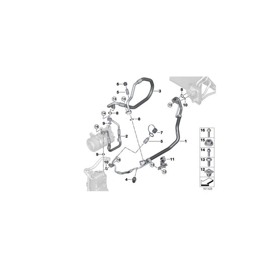 Genuine BMW 64508053488 Suction Pipe Evaporator-Compressor R1234YF (Inc. X3 M & X4 M) | ML Performance US Car Parts
