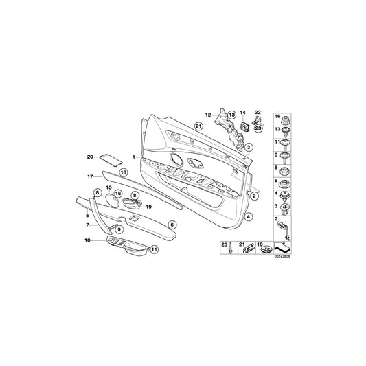 Genuine BMW 51418043414 E60 E61 Door Trim Panel, Fabric, Front Right ANTHRAZIT (Inc. 528i, 540i & 535i) | ML Performance US Car Parts