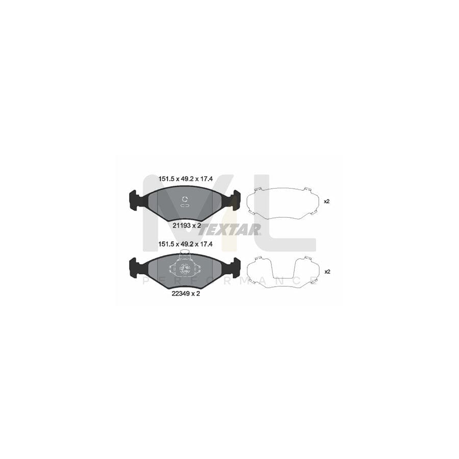 TEXTAR 2119303 Brake pad set for FIAT PALIO not prepared for wear indicator | ML Performance Car Parts