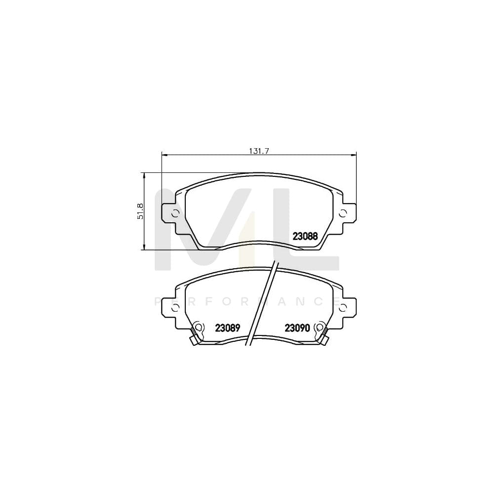 Hella 8DB 355 017-101 Brake Pad Set For Toyota Corolla Viii Liftback (E110) With Acoustic Wear Warning