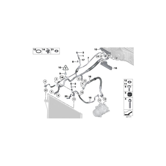 Genuine BMW 64539167141 F02 F03 Pressure Pipe (Inc. 750LiS, 750LiX 4.4 & 750LiX 4.0) | ML Performance US Car Parts