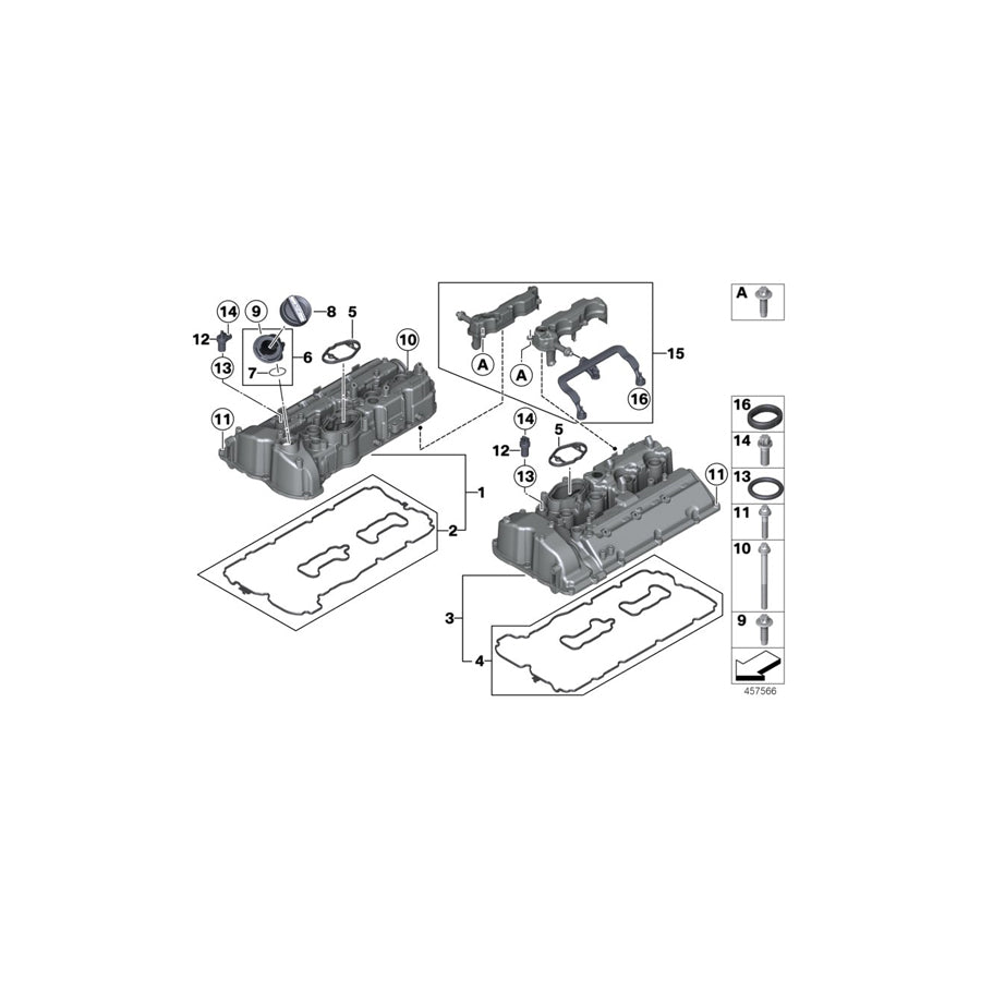 Genuine BMW 11128648131 F13 F06 M Cylinder Head Cover Zyl. 1-4 (Inc. M6, M5 & M6 GT3) | ML Performance US Car Parts