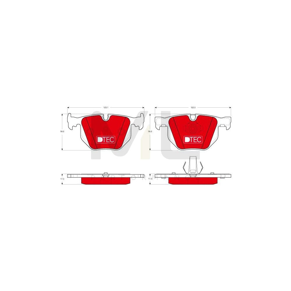 TRW Dtec Cotec Gdb1499Dte Brake Pad Set For Bmw 7 (E65, E66, E67) Prepared For Wear Indicator | ML Performance Car Parts
