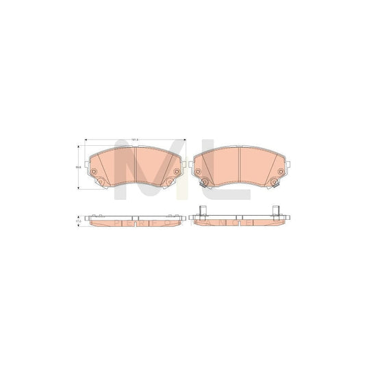 TRW Gdb4456 Brake Pad Set For Cadillac Cts Ii Saloon (Gmx322) With Acoustic Wear Warning | ML Performance Car Parts