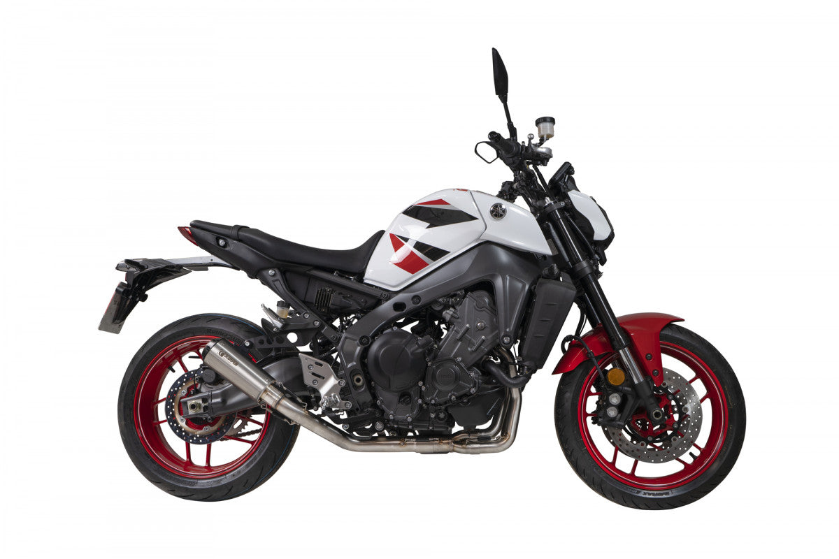 Scorpion PYA116SYSSEO Yamaha MT-09 Red Power Full System - Brushed Stainless Steel Sleeve | ML Performance US US