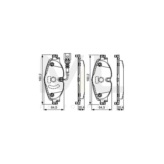 Bosch 0986495296 Brake Pad Set With Integrated Wear Sensor, With Anti-Squeak Plate, With Mounting Manual BP1585 | ML Performance Car Parts