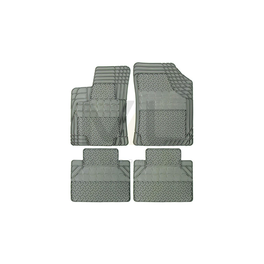 POLGUM Universal fit AH005S Floor mat set Elastomer, Front and Rear, Quantity: 4, Grey