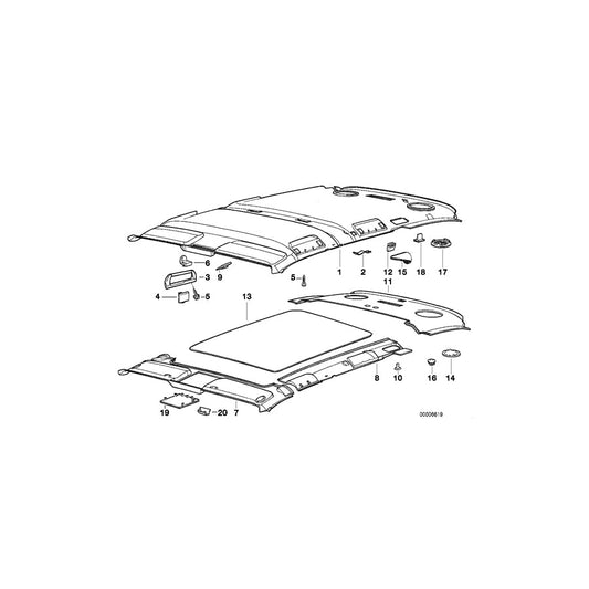 Genuine BMW 51448149134 E34 Covering Headlining Right PERGAMENT (Inc. 525ix, 518i & 520i) | ML Performance US Car Parts