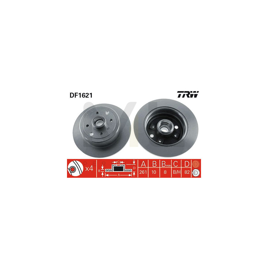TRW DF1621 Brake Disc Solid | ML Performance Car Parts