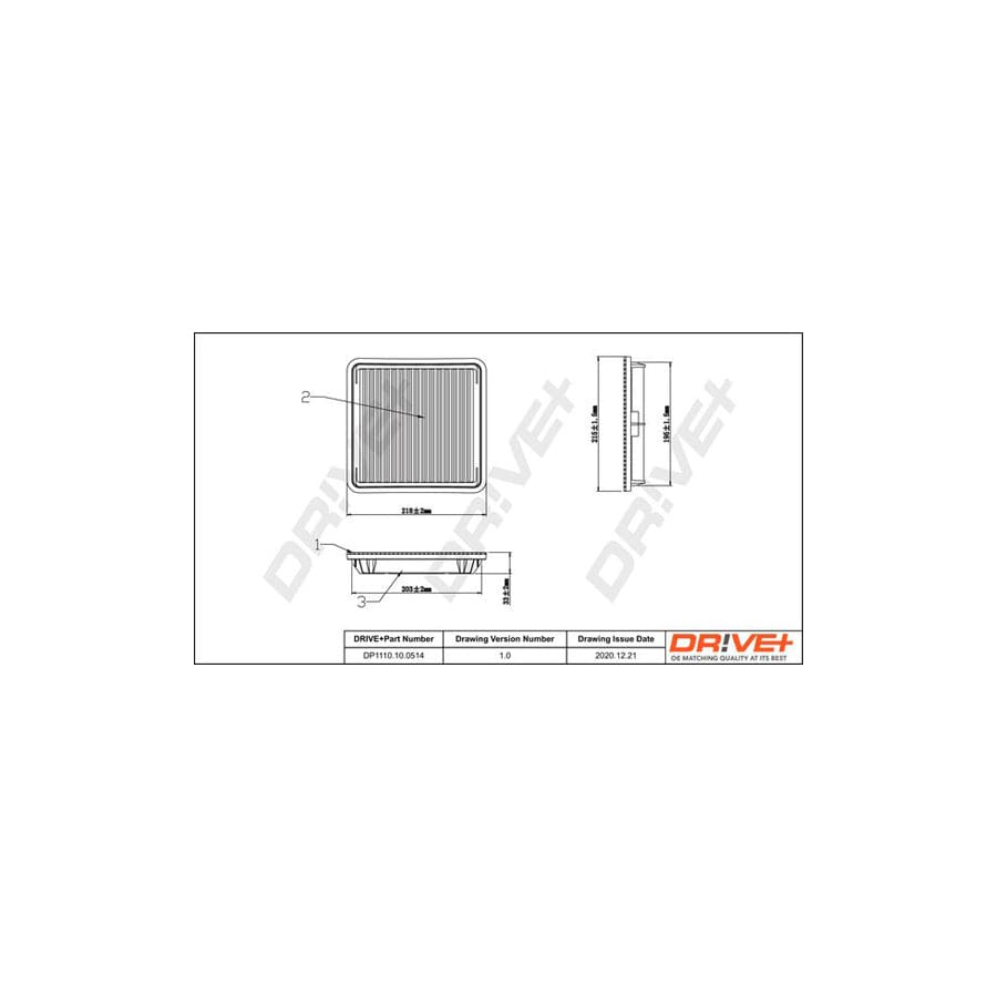 Dr!Ve+ Dp1110.10.0514 Air Filter