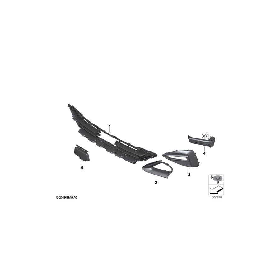 Genuine BMW 51119463087 F44 Air Inlet Finisher, Left SPORT LINE (Inc. 220d, 228iX & 218i) | ML Performance US Car Parts