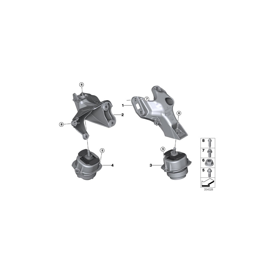 Genuine BMW 22116882034 F15 F16 Engine Supporting Bracket, Right (Inc. X6 35iX, X5 35i & X5 35iX) | ML Performance US Car Parts
