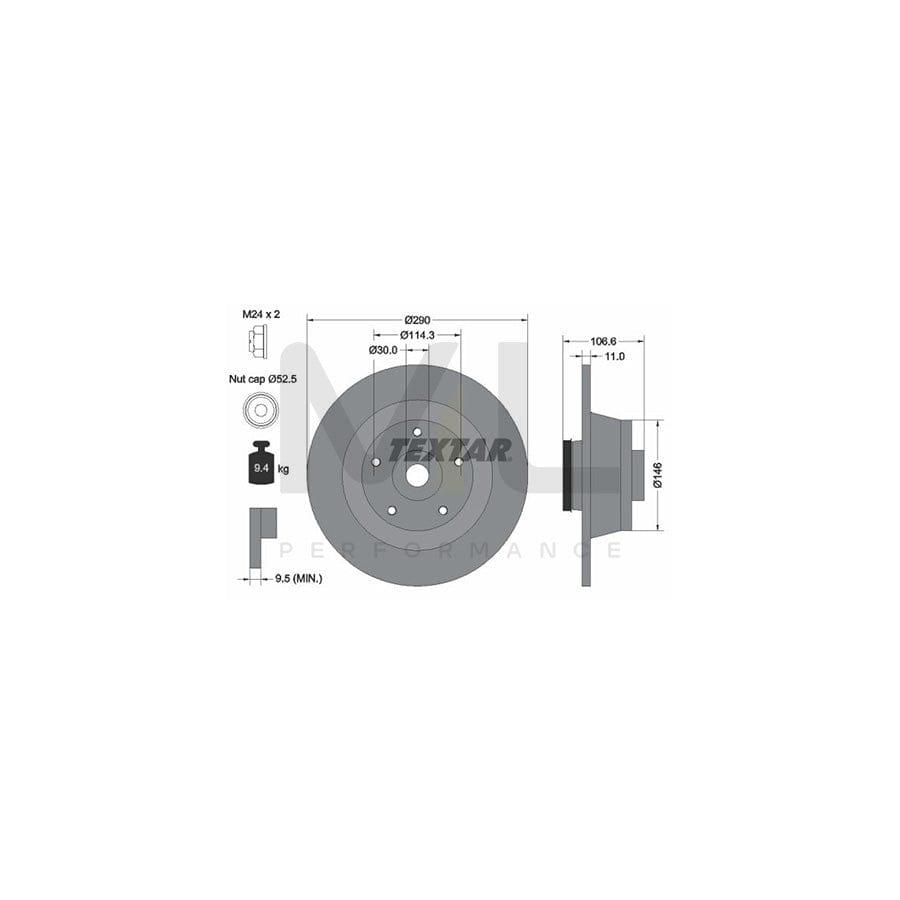 TEXTAR 92269603 Brake Disc for RENAULT Megane III Coupe (DZ) Solid, Coated, with ABS sensor ring, with wheel bearing, with wheel hub | ML Performance Car Parts