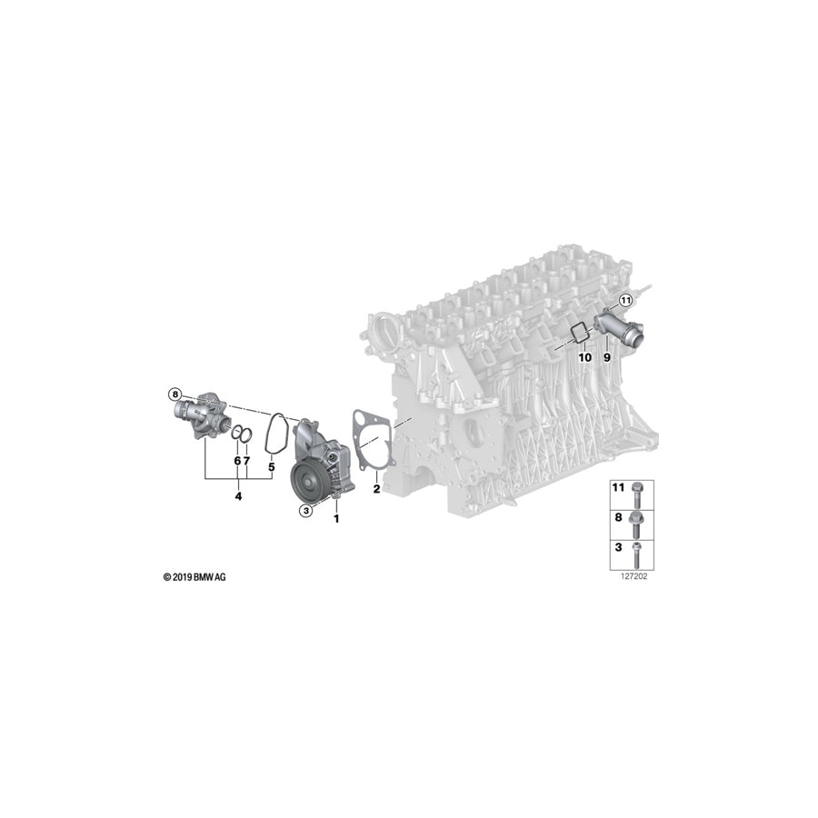 Genuine BMW 11517794244 E46 E65 E66 Coolant Pump, Mechanical (Inc. 318d, 330d & 320Cd) | ML Performance US Car Parts