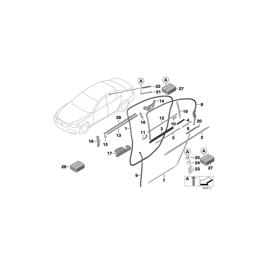 Genuine BMW 51357276232 F03 F03 Noise Insulator, Quarter Window, Inside (Inc. 750LiS & 760LiS) | ML Performance US