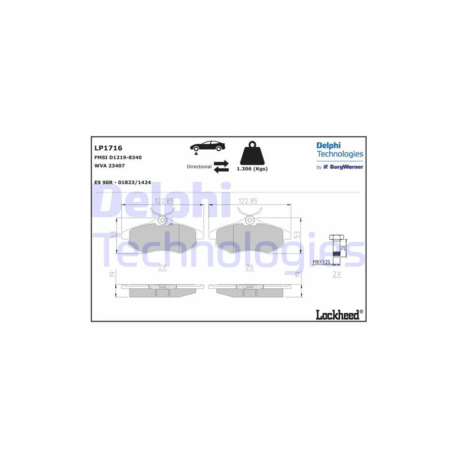 Delphi Lp1716 Brake Pad Set