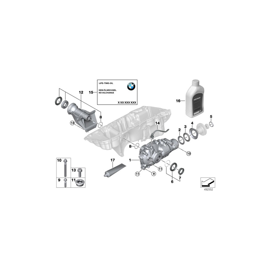 Genuine BMW 31507934390 G05 G06 Final Drive (Front Axle) I=3,15 (Inc. X5 M50iX & X6 M50iX) | ML Performance US Car Parts