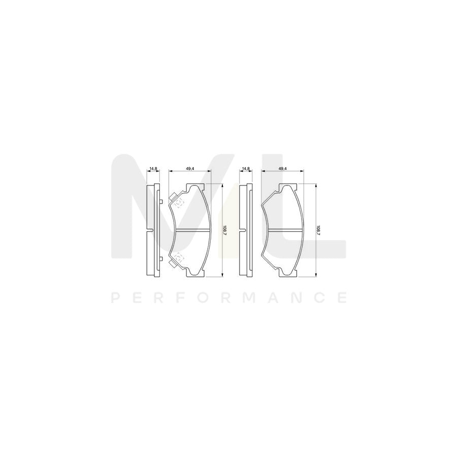Bosch 0986461128 Brake Pad Set For Subaru Justy I (Kad) BP579 | ML Performance Car Parts