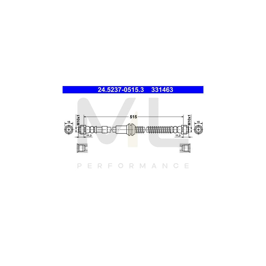 ATE 24.5237-0515.3 Brake Hose 515mm