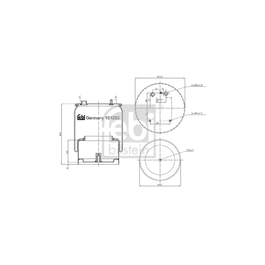 Febi Bilstein 101283 Boot, Air Suspension