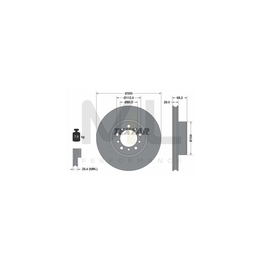 TEXTAR 92032500 Brake Disc suitable for MERCEDES-BENZ S-Class Internally Vented, without wheel hub, without wheel studs | ML Performance Car Parts