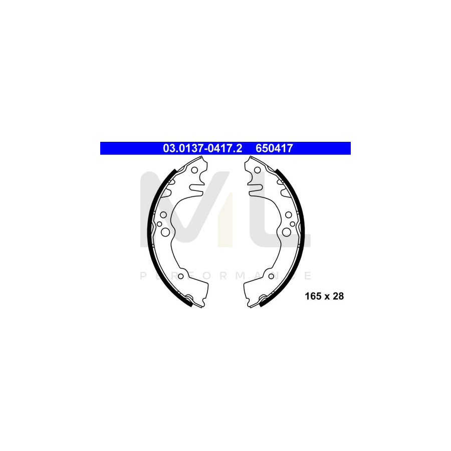 ATE 03.0137-0417.2 Brake Shoe Set without lever