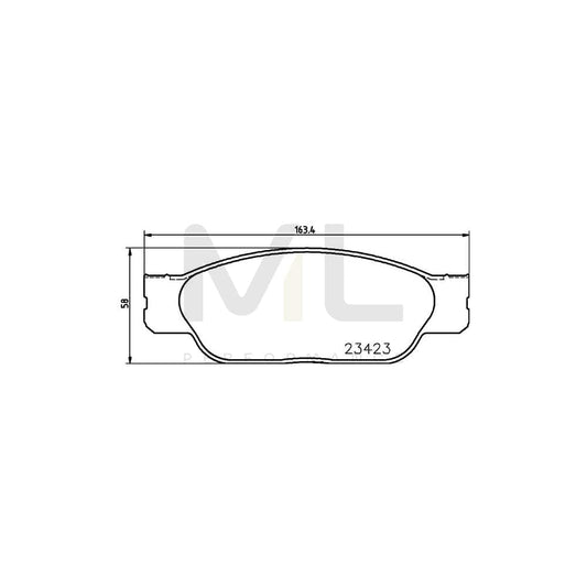 Hella 8DB 355 018-551 Brake Pad Set Not Prepared For Wear Indicator, With Brake Caliper Screws, With Accessories