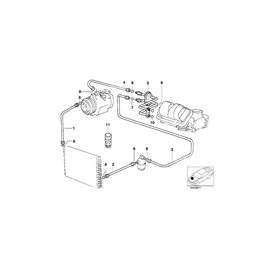 Genuine BMW 64536904662 E36 Suction Pipe Evaporator-Compressor (Inc. Z3) | ML Performance US Car Parts