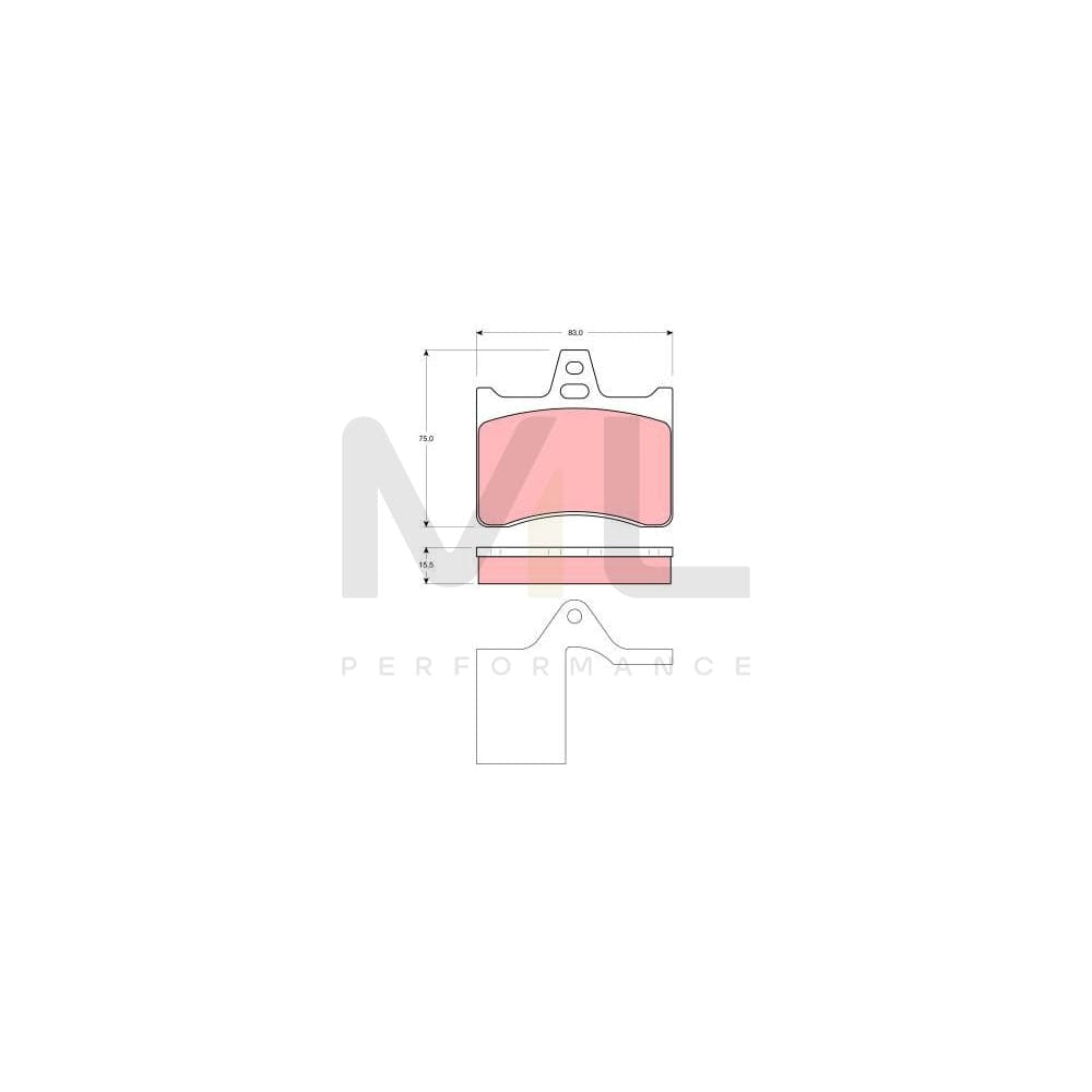 TRW Gdb1284 Brake Pad Set Not Prepared For Wear Indicator | ML Performance Car Parts