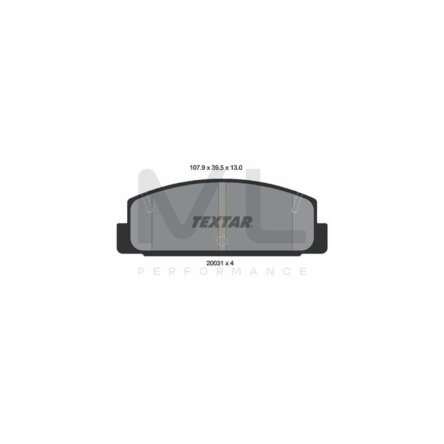 TEXTAR 2003101 Brake pad set not prepared for wear indicator | ML Performance Car Parts