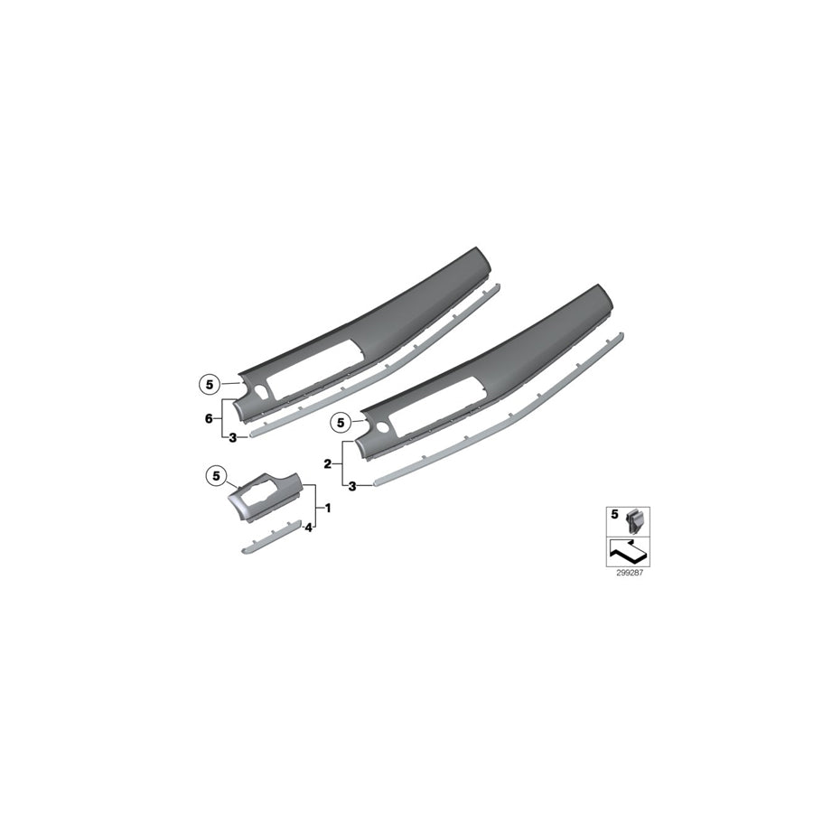 Genuine BMW 51458051934 F07 Cover Instr.Panel, Passenger'S Side PALLADIUMGRAU (Inc. 550iX, 530d & 550iX 4.0) | ML Performance US Car Parts