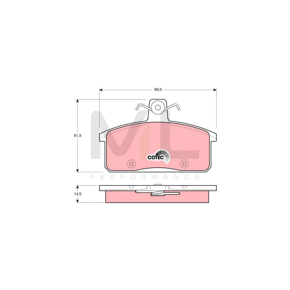 TRW Cotec Gdb3202 Brake Pad Set Not Prepared For Wear Indicator | ML Performance Car Parts