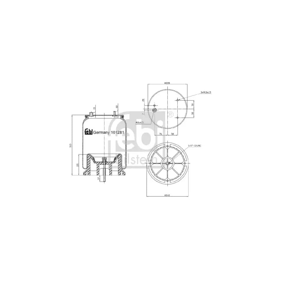 Febi Bilstein 101281 Boot, Air Suspension