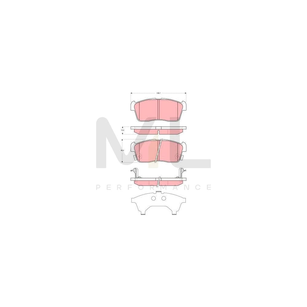 TRW Gdb3351 Brake Pad Set For Daihatsu Yrv (M2) With Acoustic Wear Warning | ML Performance Car Parts