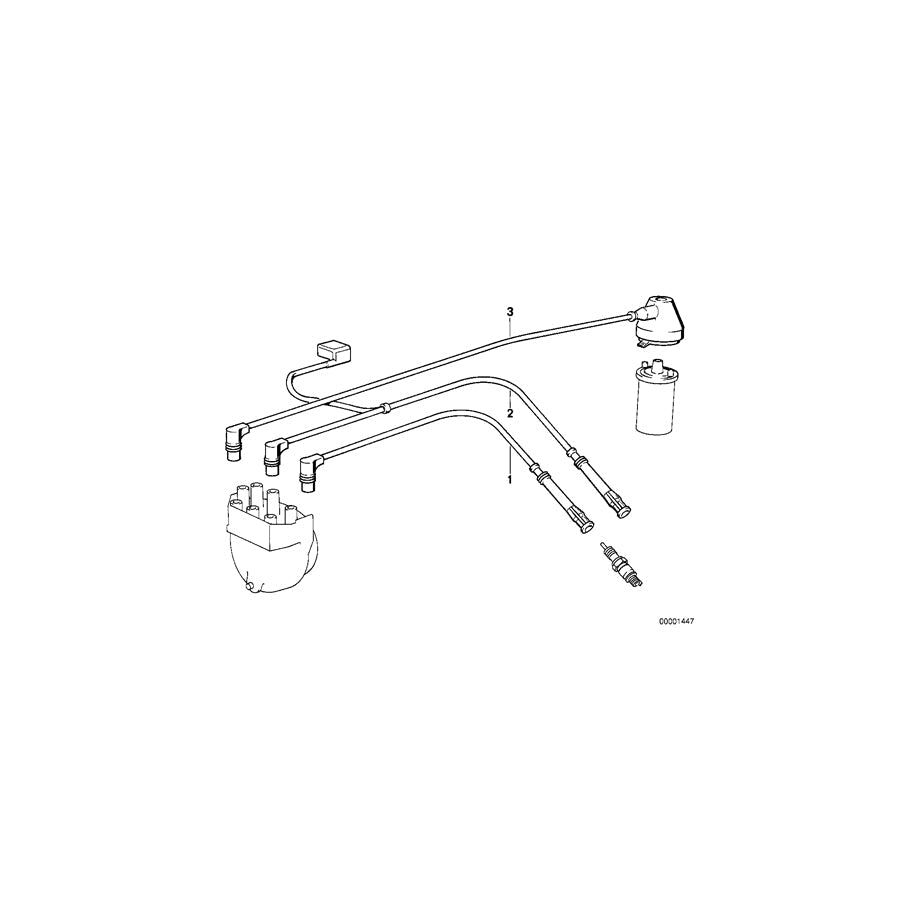 Genuine BMW 12121716044 E34 E32 Ignition Wire ZYL.4 (Inc. 535i, 735iL & 530i) | ML Performance US Car Parts