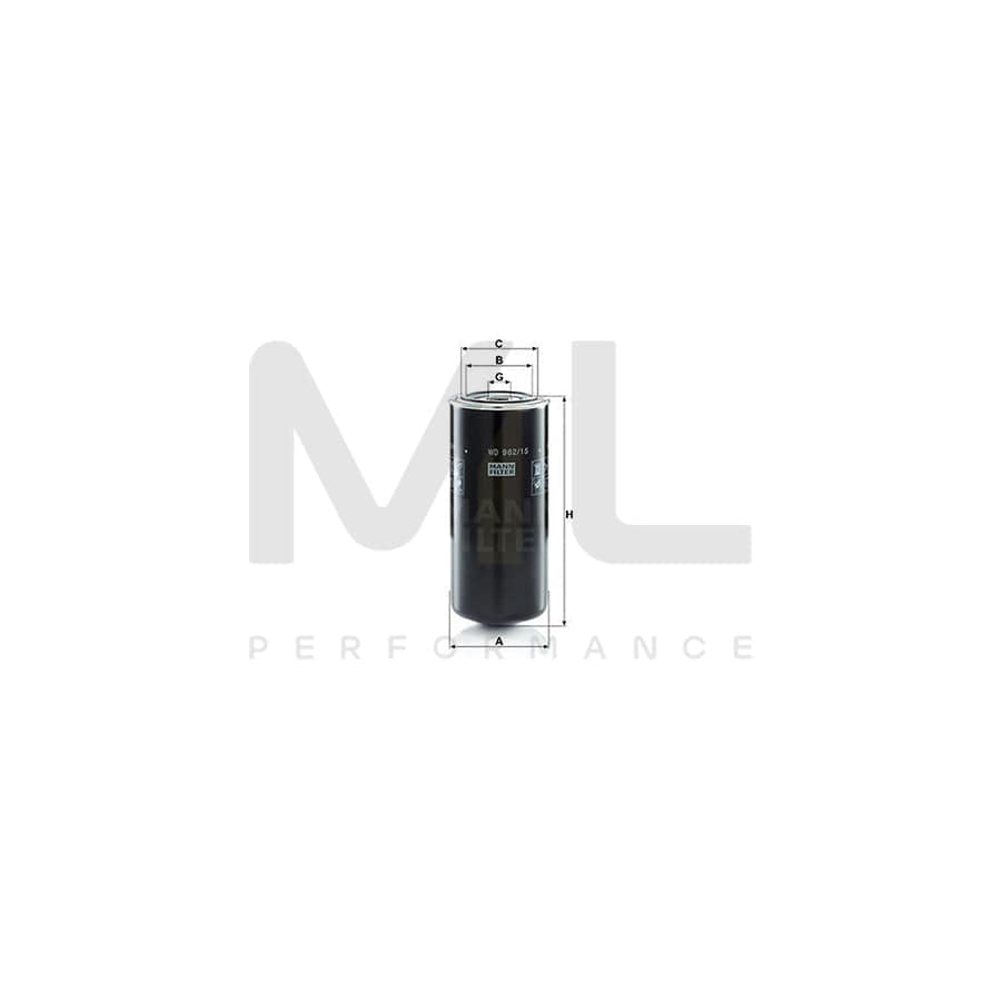 MANN-FILTER WD 962/15 Oil Filter Spin-on Filter