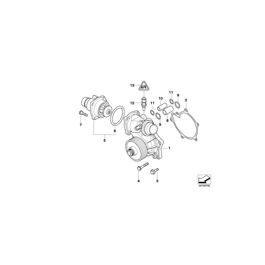 Genuine BMW 11517792547 E65 Coolant Pump, Mechanical (Inc. 745d) | ML Performance US Car Parts